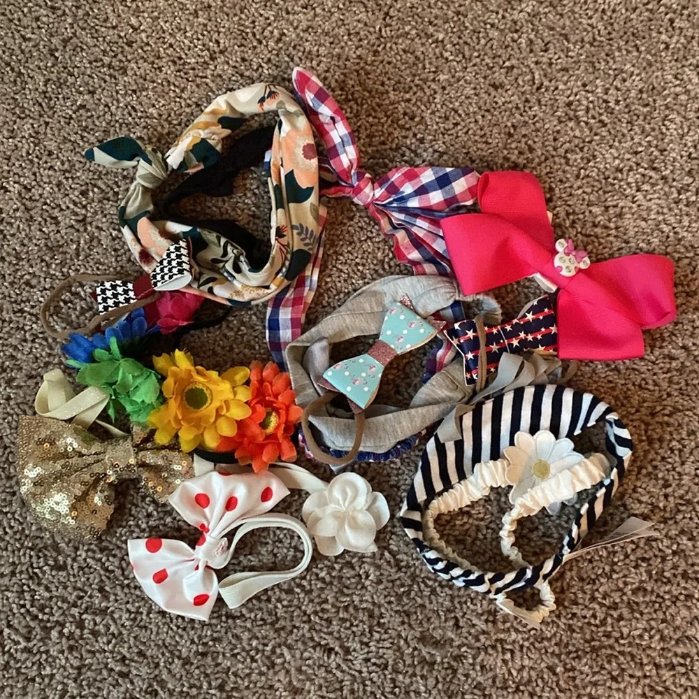 Little girl accessory bundle headbands bracelets necklace bows